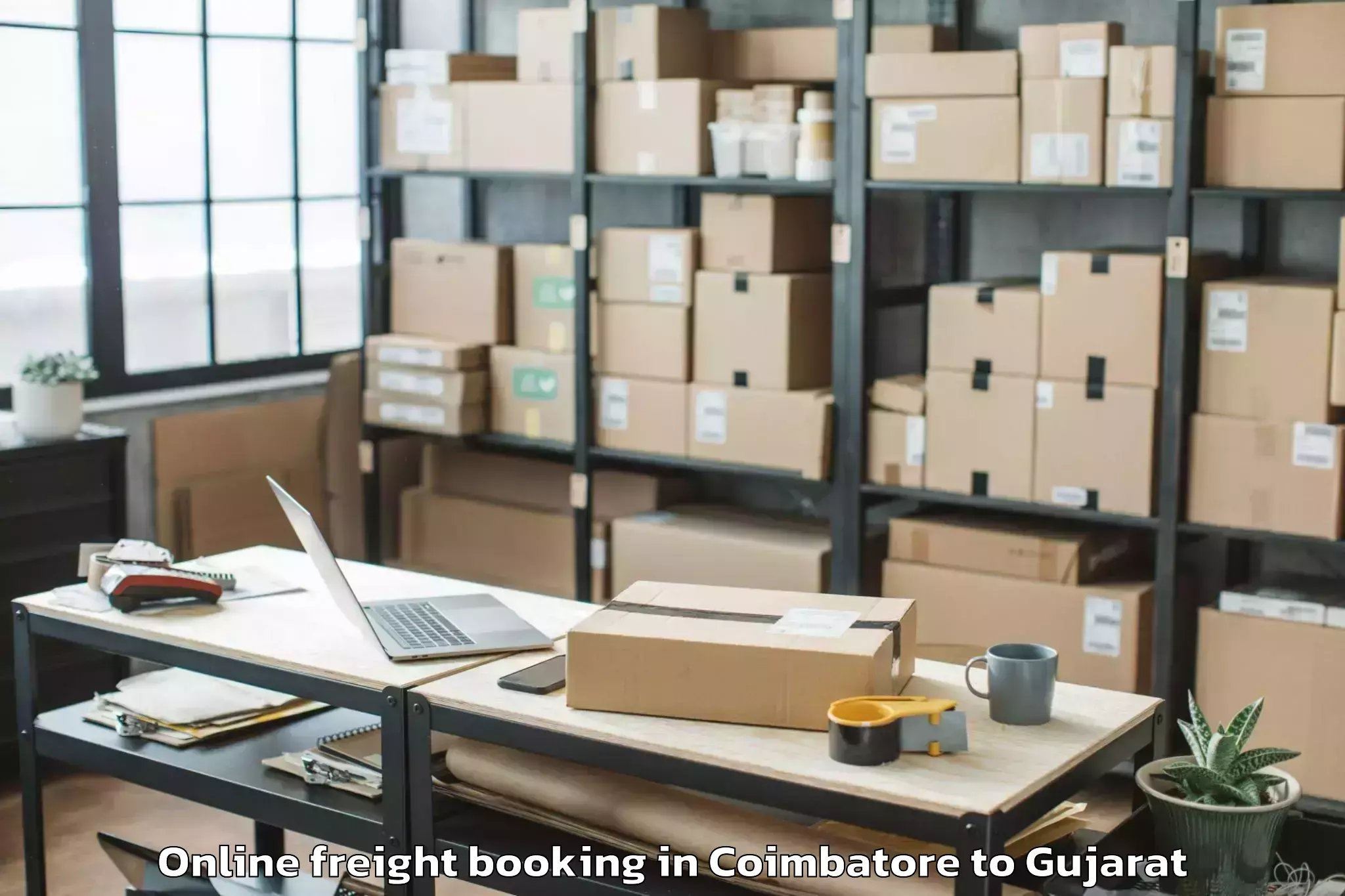 Professional Coimbatore to Upleta Online Freight Booking